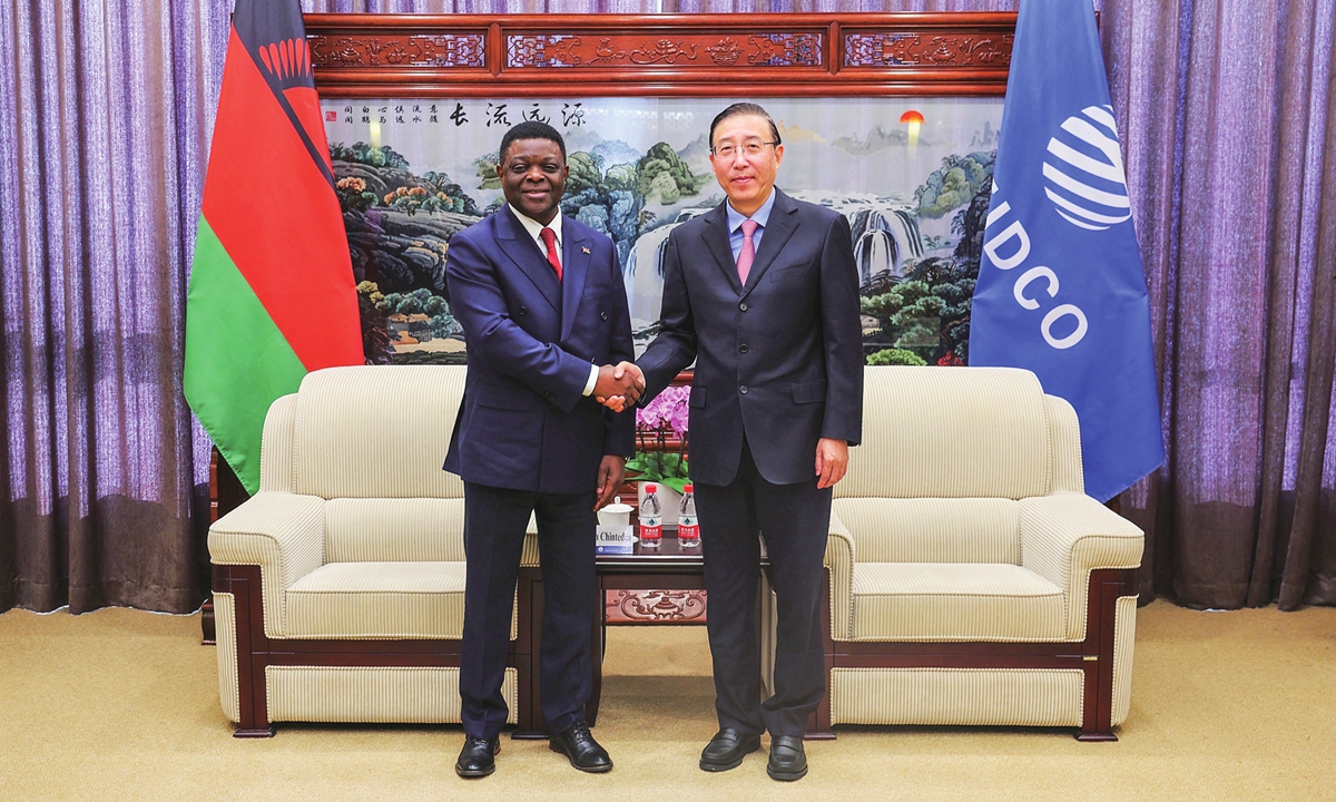 Ambassador of Malawi to China Allan Chintedza meets Xin Baoan, chairman of the Global Energy Interconnection Development and Cooperation Organization in Beijing, on December 24, 2024. Photo: en.geidco.org.cn