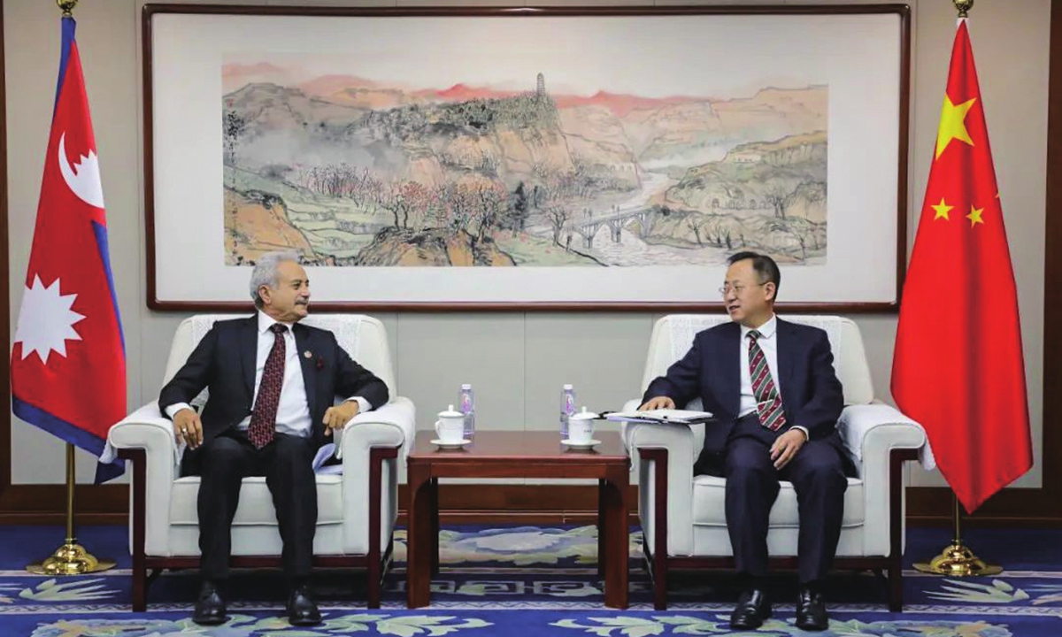 Ambassador of Nepal to China Krishna Prasad Oli holds talks with Liu Junfeng, deputy head of the China International Development Cooperation Agency (CIDCA), in Beijing, on December 24, 2024. Photo: cidca.gov.cn