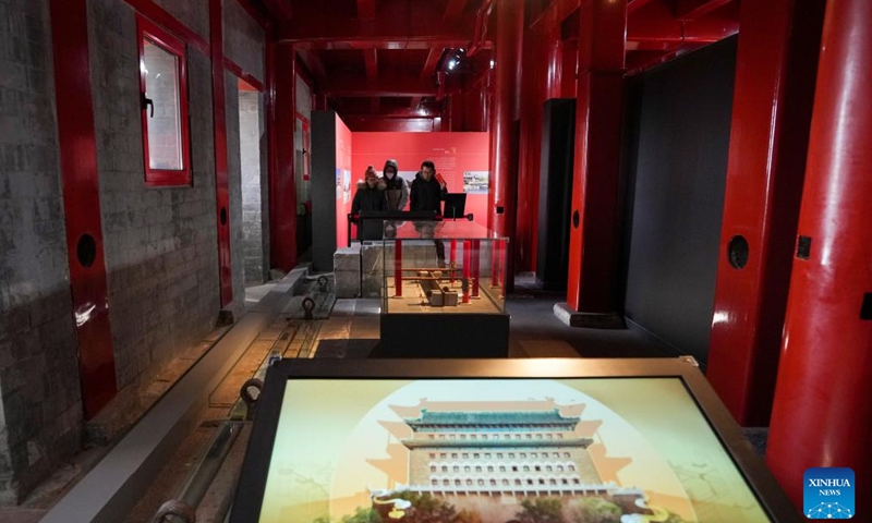 People visit the Zhengyangmen Archery Tower in Beijing, capital of China, Dec. 26, 2024. (Xinhua/Ju Huanzong)