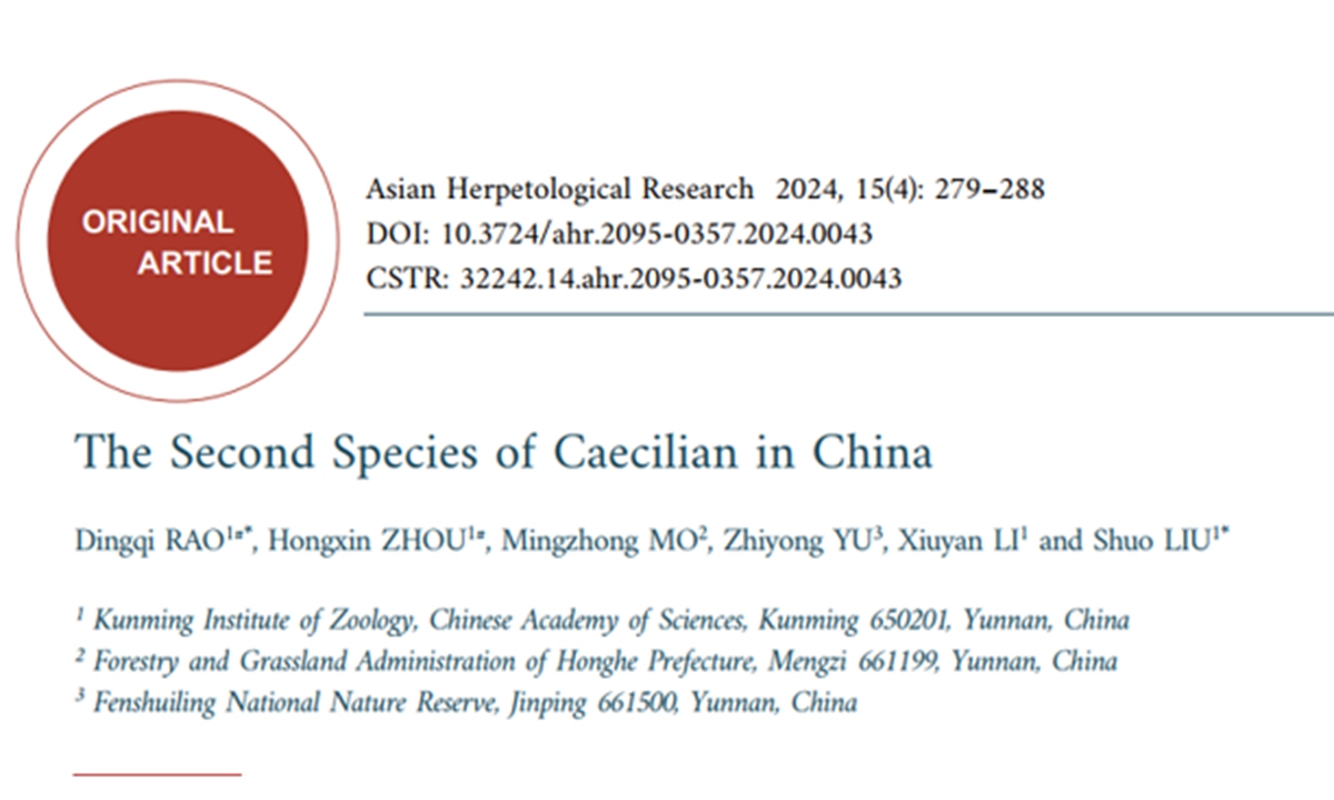 Photo: Courtesy of the Kunming Institute of Zoology 