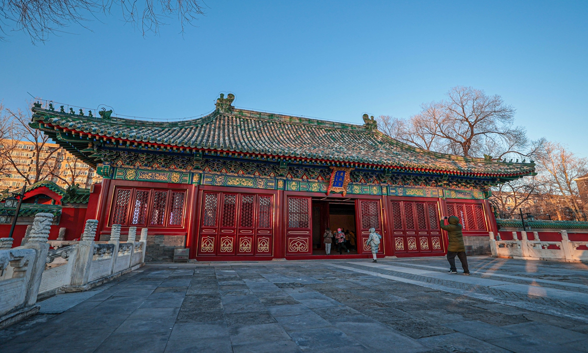 The main hall of the Qingcheng Palace complex, an imperial sacrificial venue along the historic Beijing Central Axis Photo: VCG