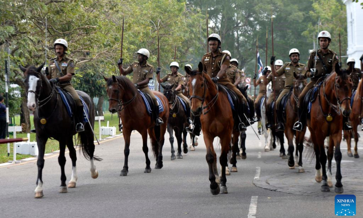 The Independence Day parade rehearsal is held in Colombo, Sri Lanka, Jan. 29, 2025. Sri Lanka will celebrate its 77th Independence Day on Feb 4. Photo:Xinhua