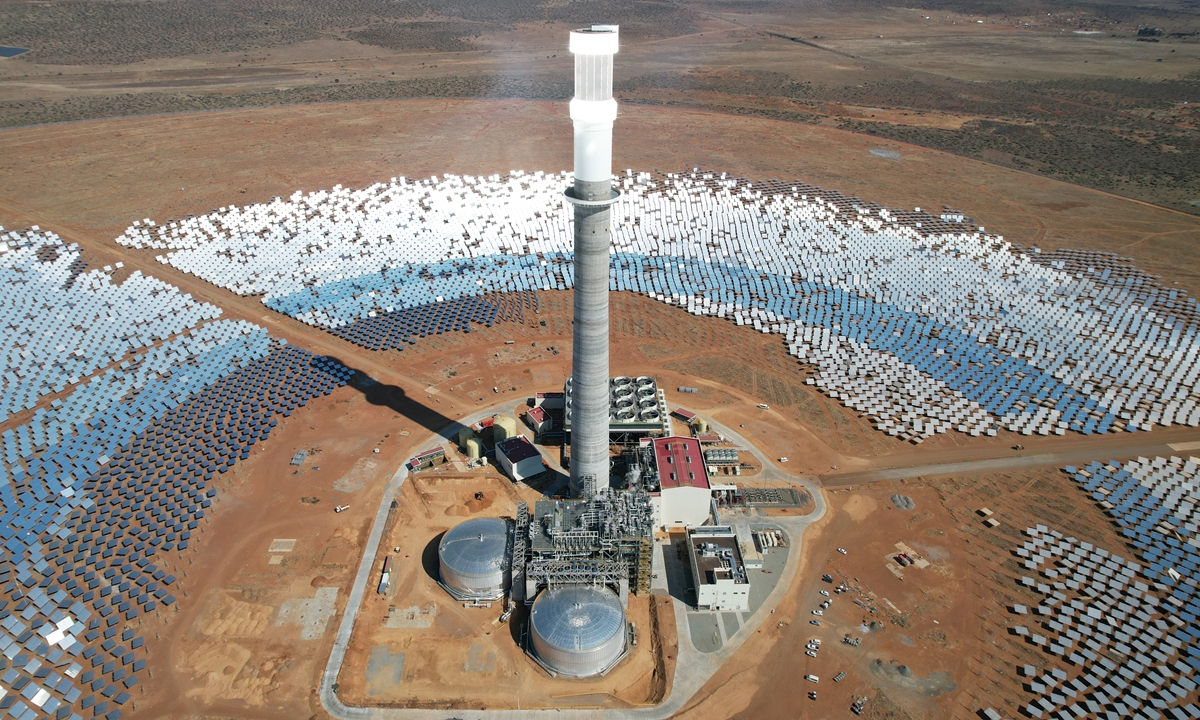 The 100 MW Redstone Concentrated Solar Thermal Power Project, a flagship project of the BRI, in South Africa's Northern Cape Province. Photo: Courtesy of PowerChina