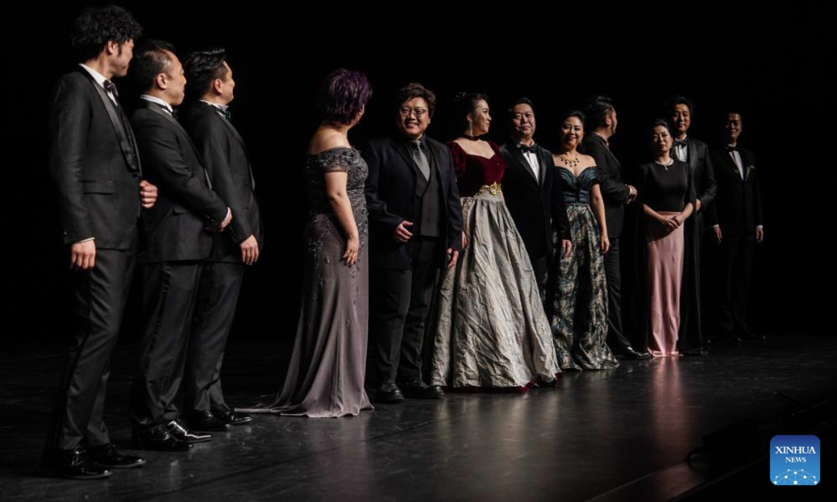 Artists perform during a concert to celebrate the upcoming Chinese Spring Festival in Brussels, Belgium, on Jan. 11, 2025. (Xinhua/Peng Ziyang)