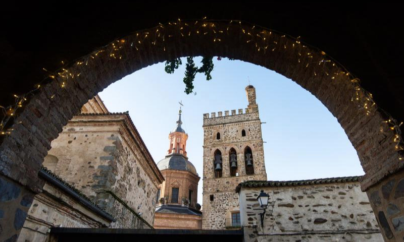 This photo taken on Dec. 27, 2022 shows a view of Guadalupe in Extremadura, Spain. The village was selected by the United Nations World Tourism Organization (UNWTO) as one of the Best Tourism Villages of 2022. (Photo by Gustavo Valiente/Xinhua)■