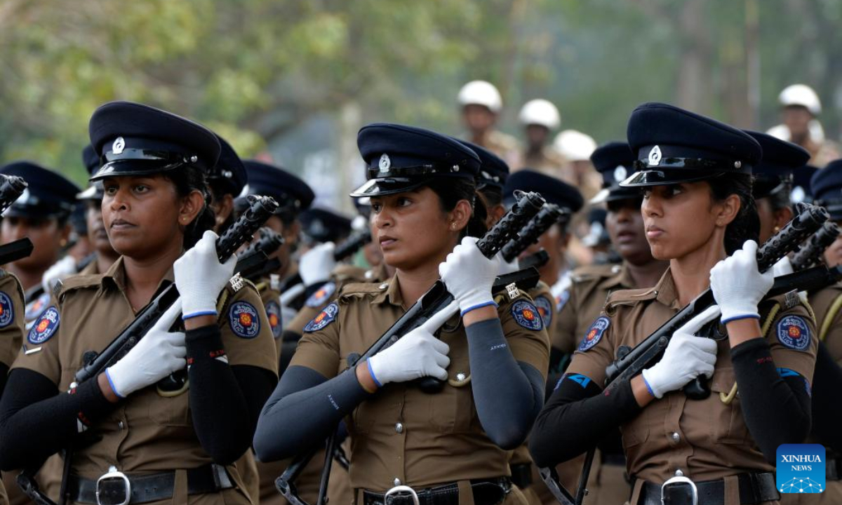 The Independence Day parade rehearsal is held in Colombo, Sri Lanka, Jan. 29, 2025. Sri Lanka will celebrate its 77th Independence Day on Feb 4. Photo:Xinhua