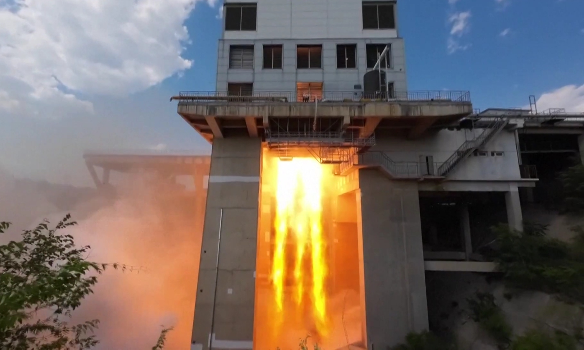 The Baolongyu testing facility of the Institute 165 from the Sixth Academy affiliated with the state-owned aerospace leader China Aerospace Science and Technology Corporation (CASC), successfully completes three consecutive acceptance evaluations of liquid oxygen-kerosene engines in a single day on January 19, 2024. Photo: VCG