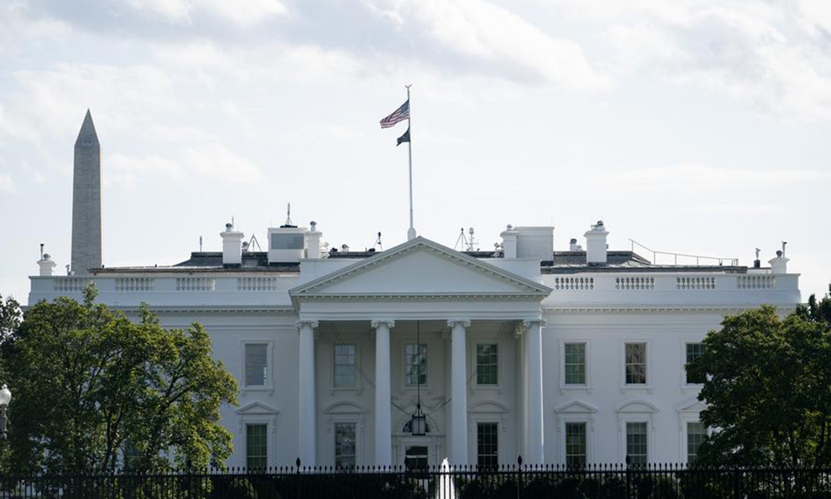 The photos taken on October 9, 2023 indicate the White House of Washington DC in the United States. (Xinhua/Liu Jie)