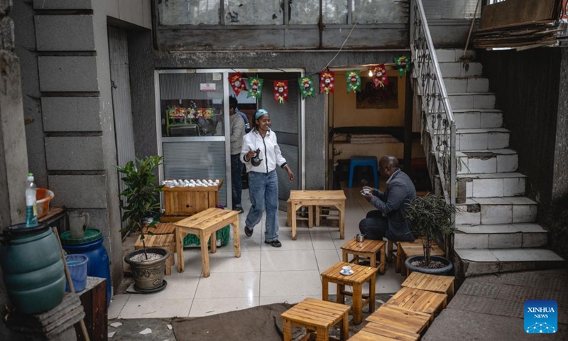 Customers are seen at a cafe in Addis Ababa, Ethiopia, Jan. 8, 2025. 