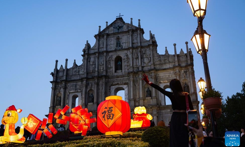 Light installations in celebration of upcoming Spring Festival in Macao