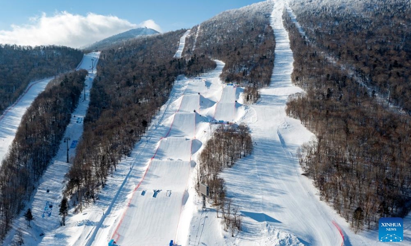 This aerial photo taken on Jan. 16, 2025 shows Yabuli Ski Resort in Yabuli, northeast China's Heilongjiang Province. The 9th Asian Winter Games will take place in Harbin, capital of northeast China's Heilongjiang Province from Feb. 7 to 14, 2025. The Games will feature six sports, 11 disciplines and 64 events. The ice events will be held in Harbin, using the existing venues from the 1996 Asian Winter Games, while the snow events will be in Yabuli, 193 km from Harbin. The regional games will be staged in China for the third time, following Harbin in 1996 and Changchun, capital city of Jilin Province, in 2007. Photo: Xinhua