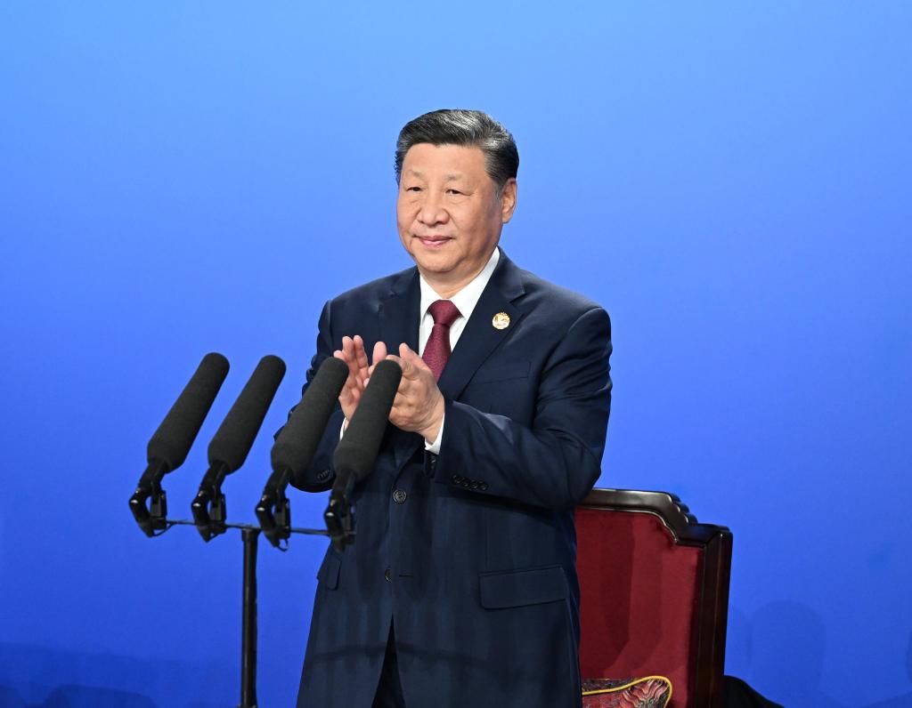 Chinese President Xi Jinping attends the opening ceremony of the 9th Asian Winter Games and declares the Games open in Harbin, northeast China's Heilongjiang Province, Feb. 7, 2025. (Xinhua/Xie Huanchi)