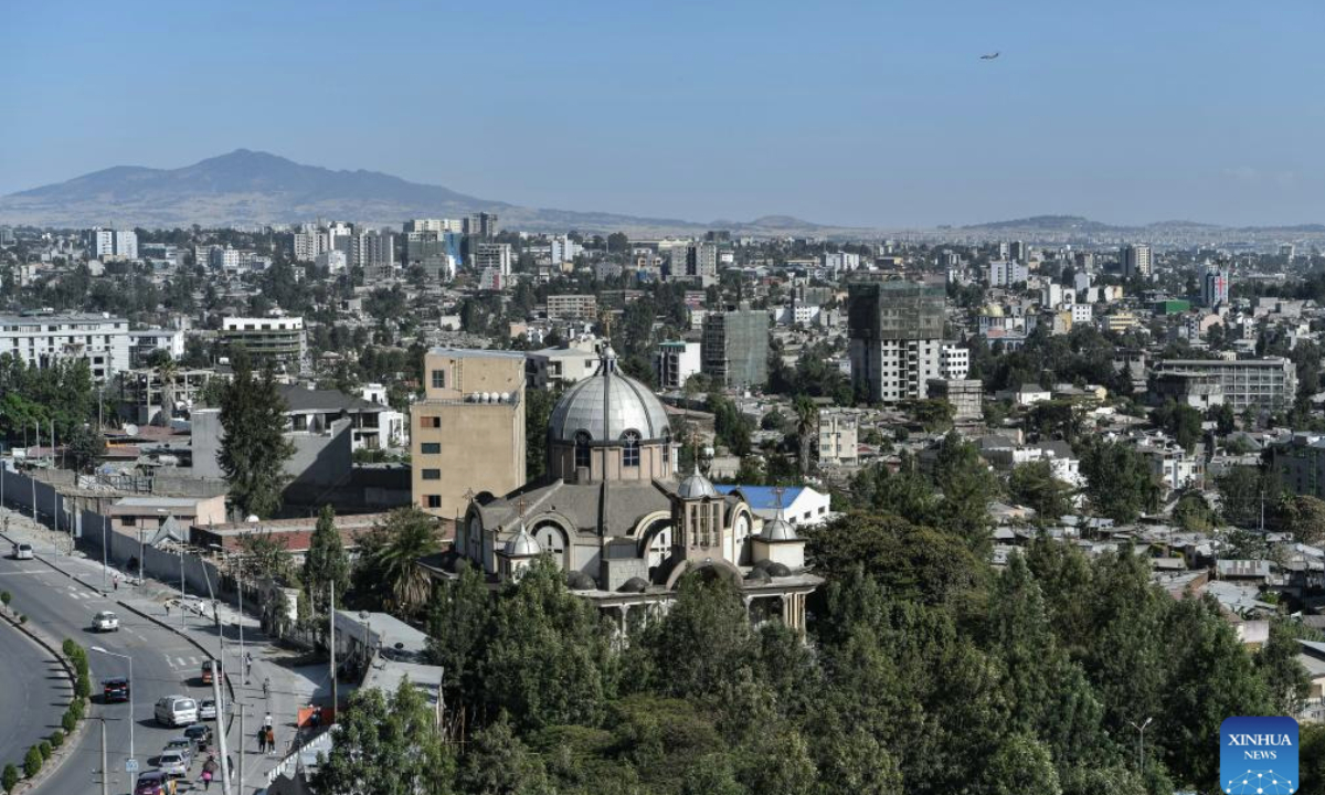 This photo taken on Feb. 16, 2025 shows a city view of Addis Ababa, Ethiopia.

Addis Ababa, the capital of Ethiopia and home to headquarters of the African Union, is surrounded by mountains, and boasts mild climate and rich cultural heritage. (Xinhua/Han Xu)