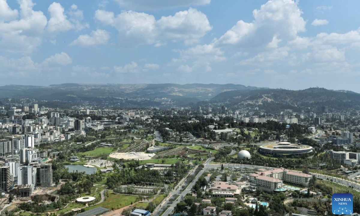 This photo taken on Feb. 16, 2025 shows a city view of Addis Ababa, Ethiopia.

Addis Ababa, the capital of Ethiopia and home to headquarters of the African Union, is surrounded by mountains, and boasts mild climate and rich cultural heritage. (Xinhua/Han Xu)