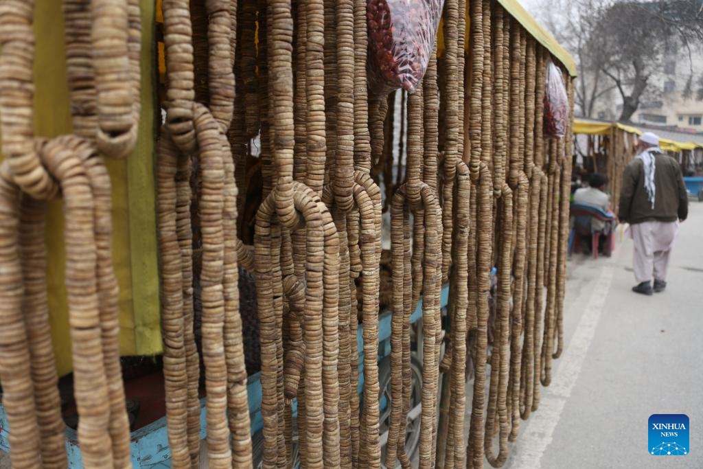 Dried figs at market in Kabul, Afghanistan