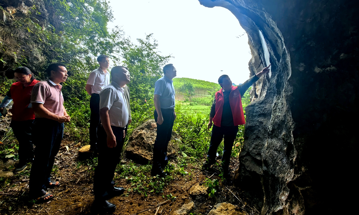 Archaeologists in in South China's Guangxi Zhuang Autonomous Region during the fourth national cultural relics census that was carried out in the region in 2024 Photo: IC 