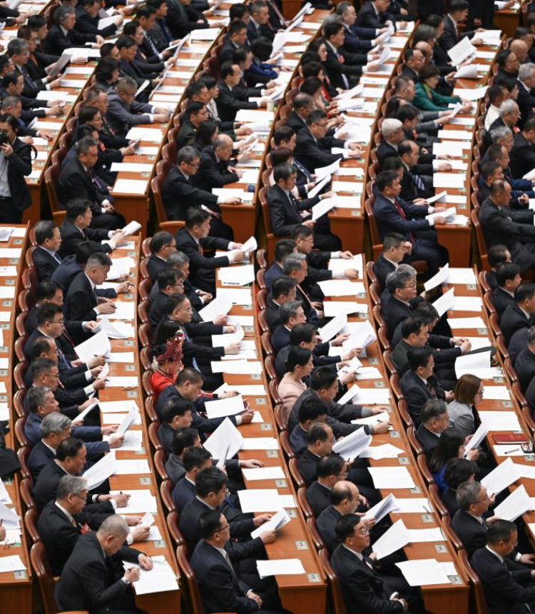 The opening meeting of the third session of the 14th National Committee of the Chinese People's Political Consultative Conference (CPPCC) is held at the Great Hall of the People in Beijing, capital of China, March 4, 2025. (Xinhua/Wang Jianhua)