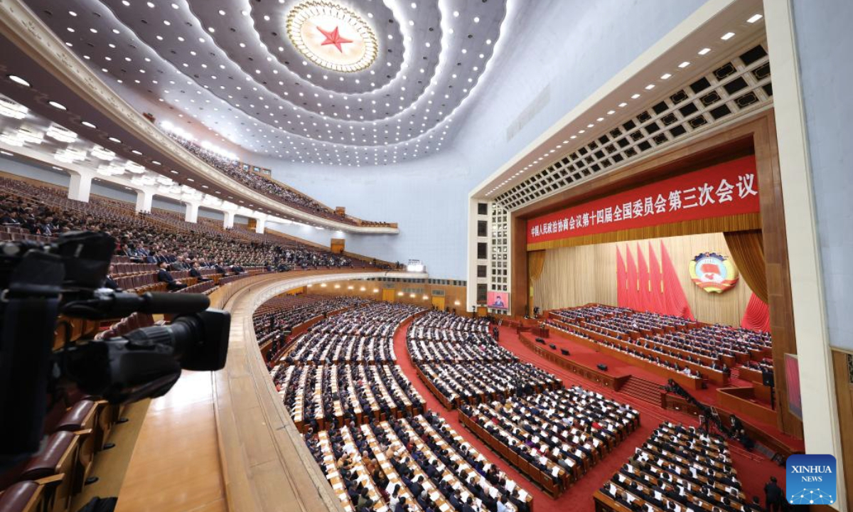 The opening meeting of the third session of the 14th National Committee of the Chinese People's Political Consultative Conference (CPPCC) is held at the Great Hall of the People in Beijing, capital of China, March 4, 2025. (Xinhua/Pang Xinglei)