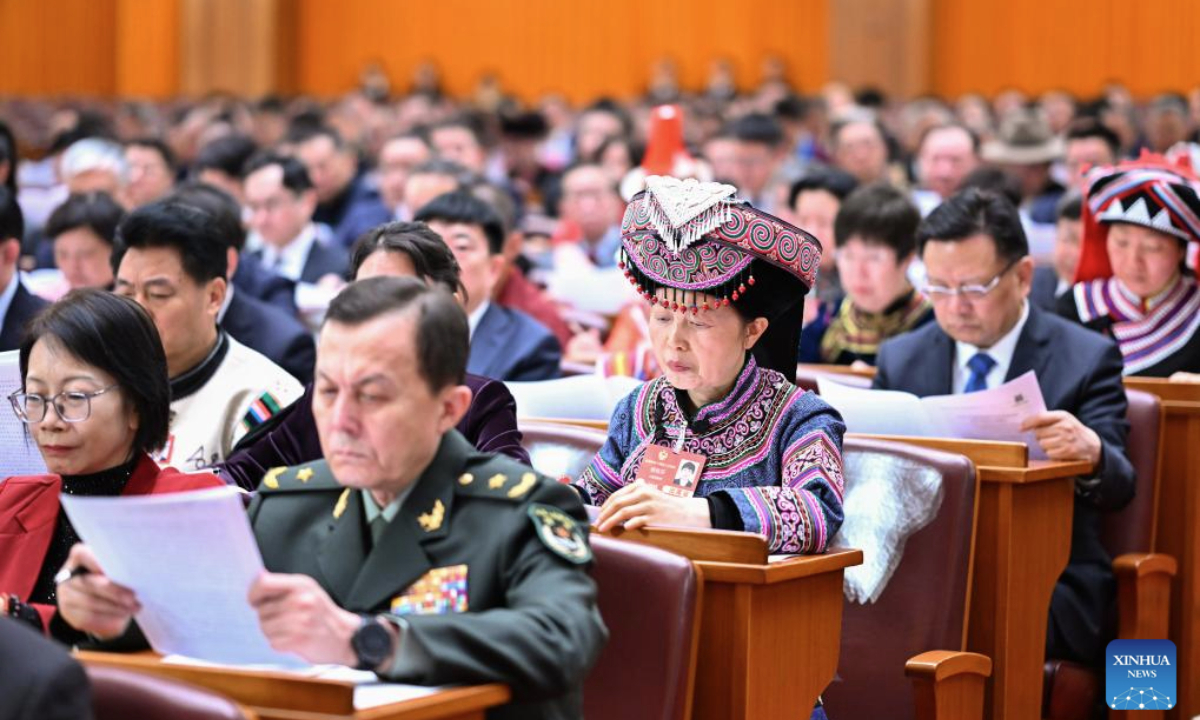 The opening meeting of the third session of the 14th National Committee of the Chinese People's Political Consultative Conference (CPPCC) is held at the Great Hall of the People in Beijing, capital of China, March 4, 2025. (Xinhua/Yan Yan)