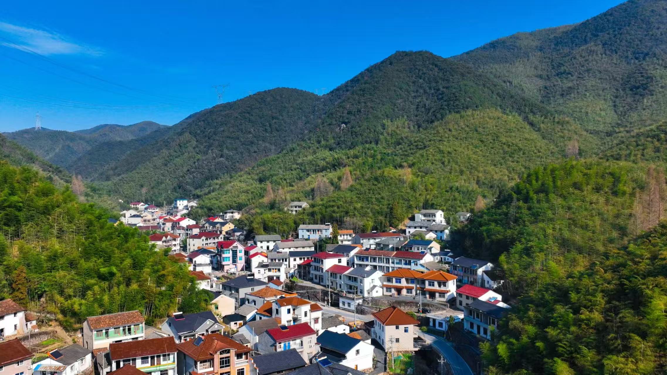 An aerial view of Shiying Village in East China’s Zhejiang Province. Photo: Courtesy of Anji County Committee of the CPC