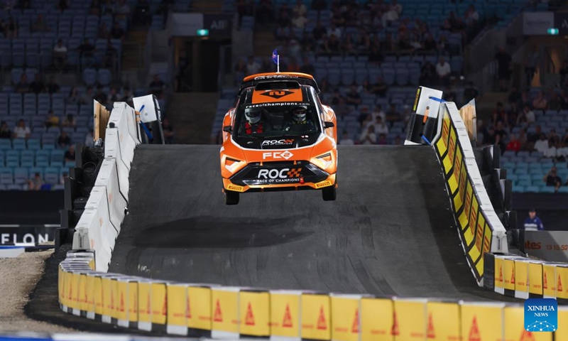 Chaz Mostert of Australia competes during the final of the Race of Champions (ROC) at Accor Stadium in Sydney, Australia, March 8, 2025. Photo: Xinhua