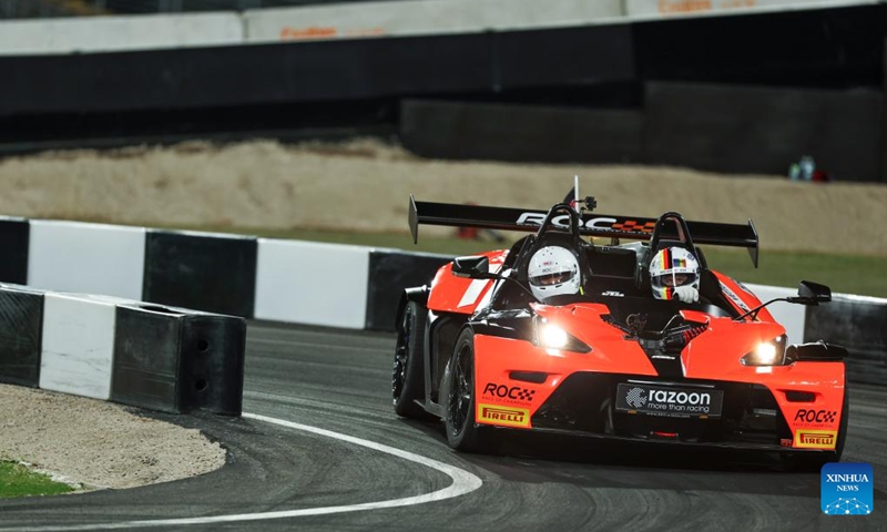 Sebastian Vettel of Germany competes during the final of the Race of Champions (ROC) at Accor Stadium in Sydney, Australia, March 8, 2025. Photo: Xinhua