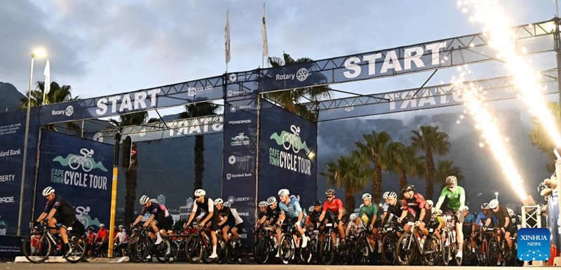 Cyclists start during the 2025 Cape Town Cycle Tour in Cape Town, South Africa, March 9, 2025. Photo: Xinhua